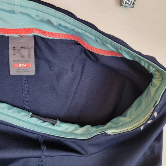 Kari Traa Womens Cropped Leggings Mid Rise Size Medium Navy Blue Yoga Activewear - Picture 2 of 7